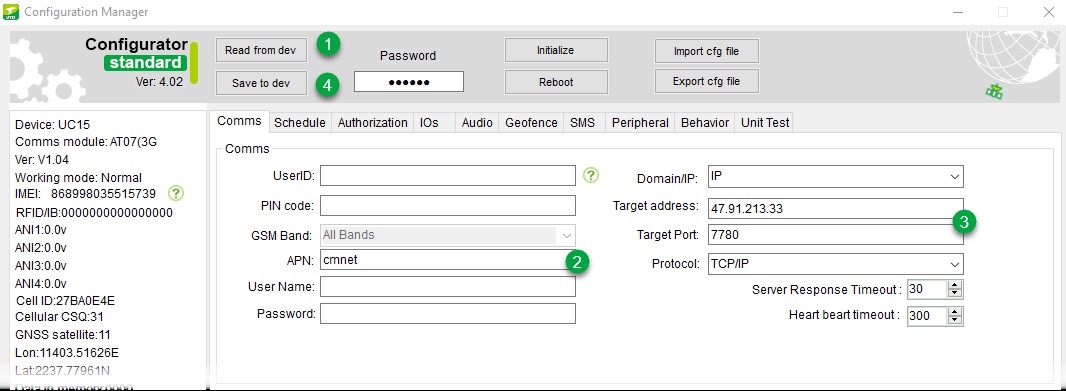 gps tracking device configuation software