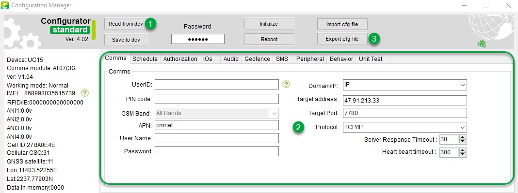 gps tracking device configuation software