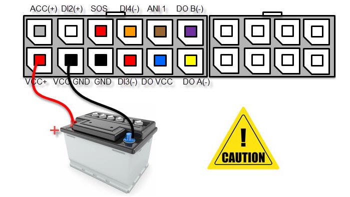 power connection of gps tracking device AT05