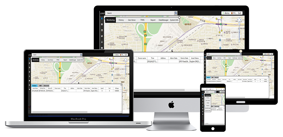 plataforma de software de seguimiento gps compatible con navegadores de teléfono móvil o tableta o portátil o pc