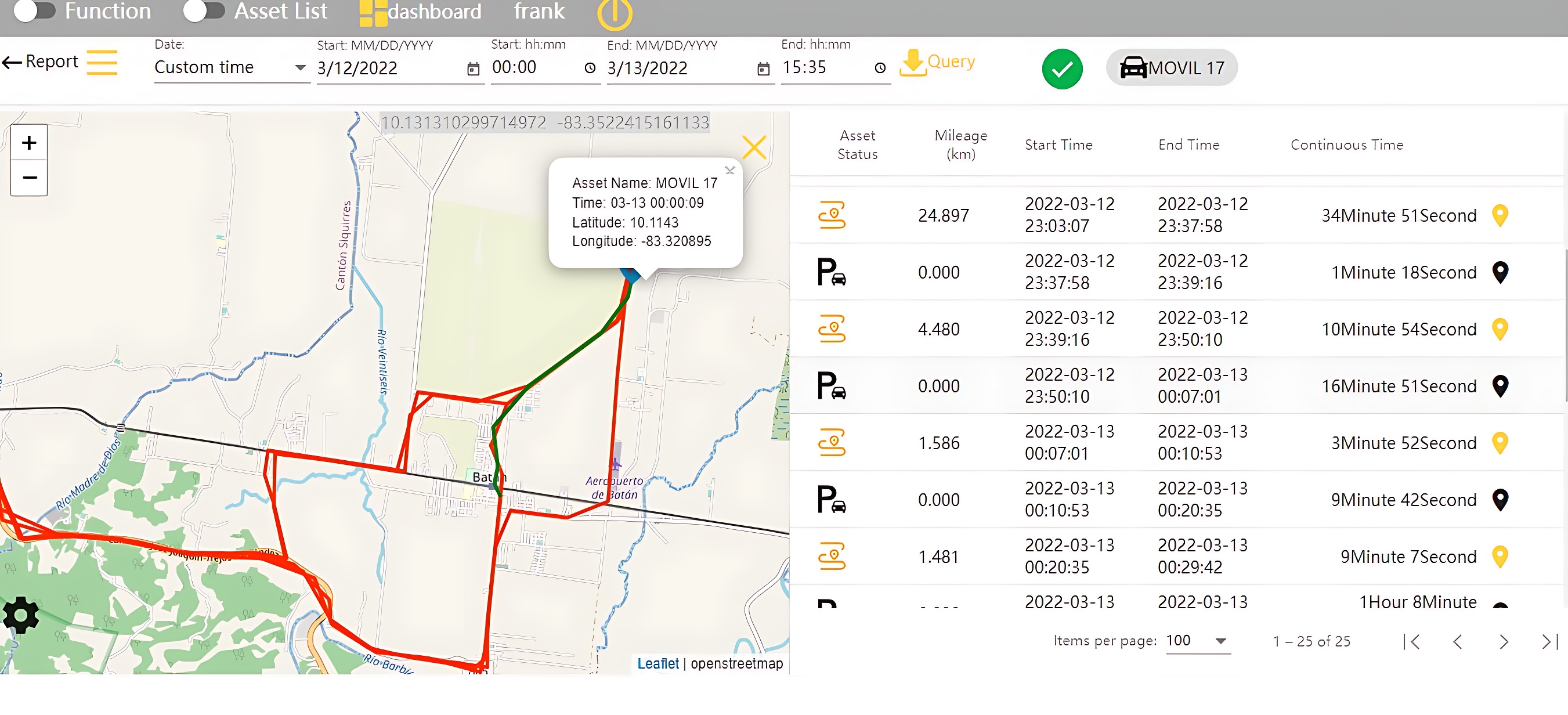 single segment history tracking software