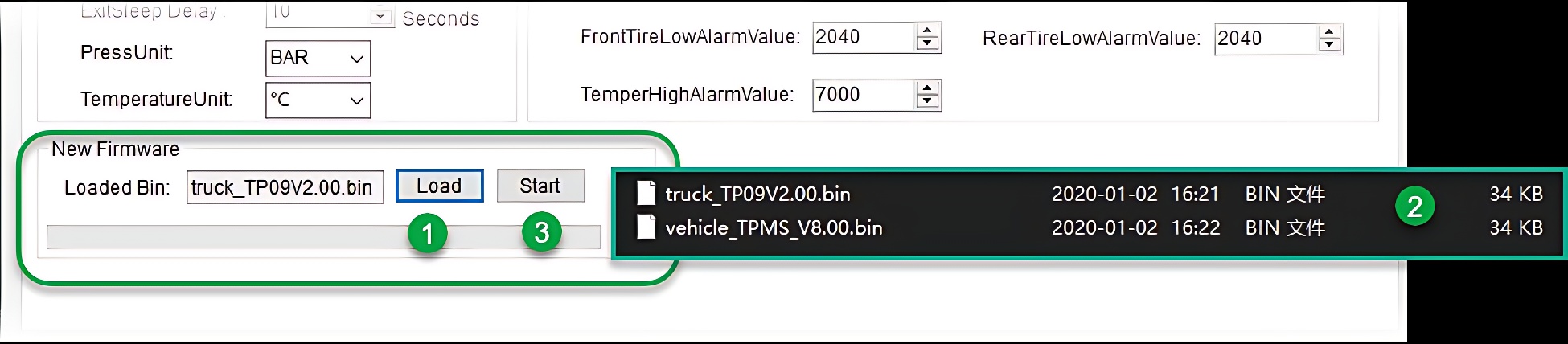 TPMS display configuration