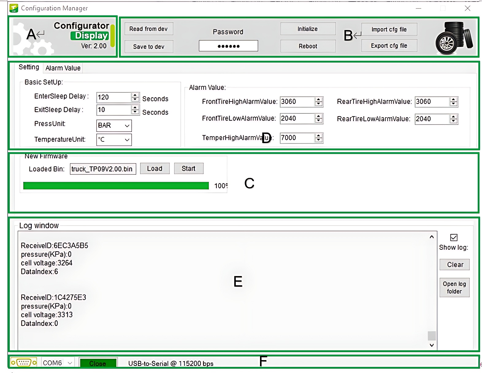 TPMS display configuration