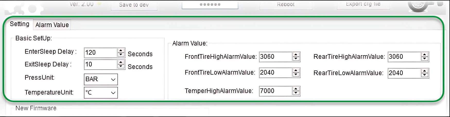 TPMS display configuration